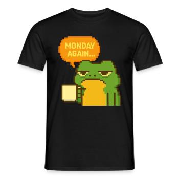 Monday frog in pixel style - Men's T-Shirt - black - Front - AI Model Male 178 light (178cm)