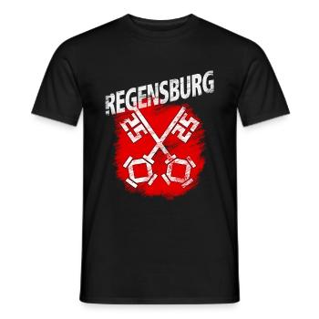 Regensburg - Männer T-Shirt - Schwarz - Vorne - AI Model Male 178 light (178cm)