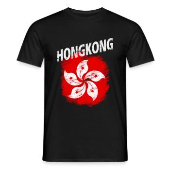 Hongkong - Männer T-Shirt - Schwarz - Vorne - AI Model Male 178 light (178cm)