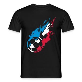 France football team supporter coq2 flame - Men's T-Shirt - black - Front - AI Model Male 178 light (178cm)