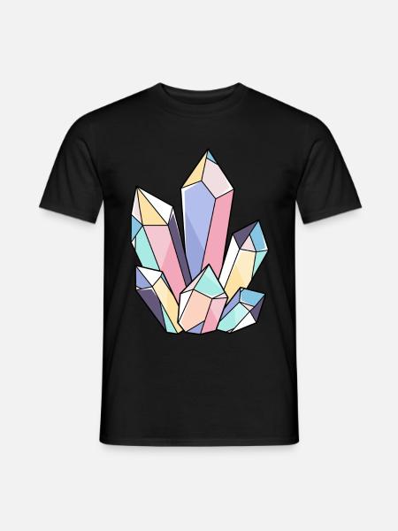 Bunter Kristall Kristall Edelstein Spirituell - Männer T-Shirt - Schwarz