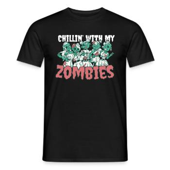 Chillin' Avec Mes Zombies Infirmière Costume d’Halloween - T-shirt homme - noir - Devant - AI Model Male 178 light (178cm)