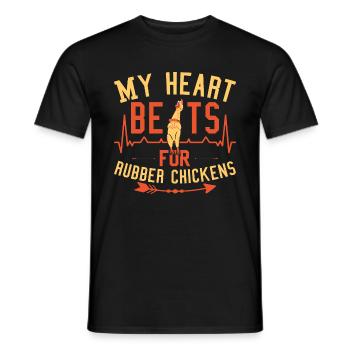My Heart Beats For Rubber Chickens - Men's T-Shirt - black - Front - AI Model Male 178 light (178cm)