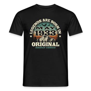 90 Jahre alt - Legende geboren 1933 - Männer T-Shirt - Schwarz - Vorne - AI Model Male 178 light (178cm)