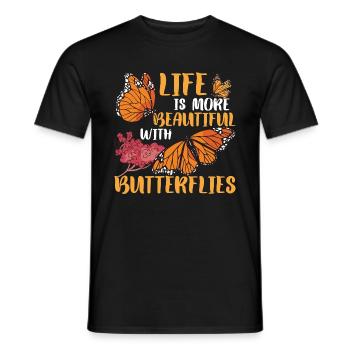 Schmetterling Zitat Monarch Schmetterlinge - Männer T-Shirt - Schwarz - Vorne - AI Model Male 178 light (178cm)