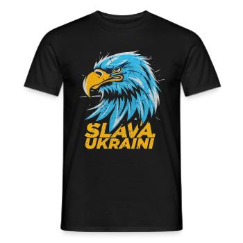 Aigle patriotique Slava Ukraini - T-shirt homme - noir - Devant - AI Model Male 178 light (178cm)