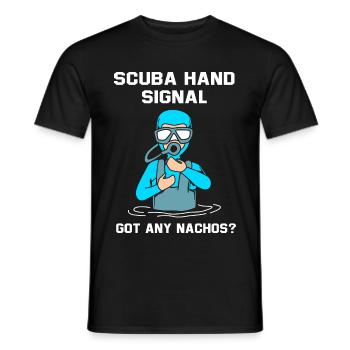 Diver Hand Sign Scuba Diving - Men's T-Shirt - black - Front - AI Model Male 178 light (178cm)