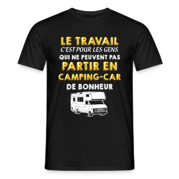 Camping-car, camping-car de bonheur - T-shirt homme - noir - Devant - AI Model Male 178 light (178cm)