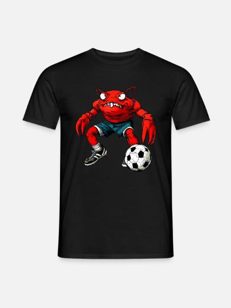 Fussball Krabbe - Männer T-Shirt - Schwarz