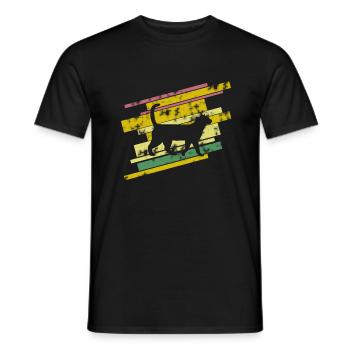 Katze Streifen - Männer T-Shirt - Schwarz - Vorne - AI Model Male 178 light (178cm)