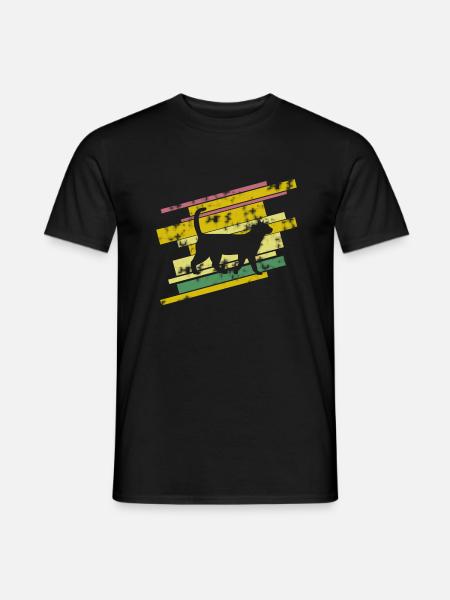 Katze Streifen - Männer T-Shirt - Schwarz