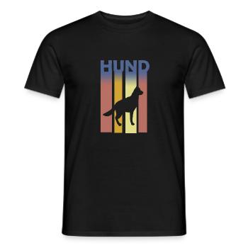 Hund Farbverlauf Vintage - Männer T-Shirt - Schwarz - Vorne - AI Model Male 178 light (178cm)