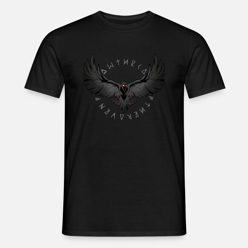 Odins Raben Runen Wikinger - Männer T-Shirt - Schwarz