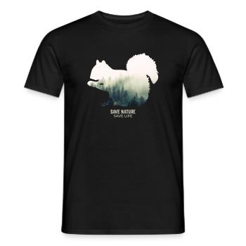 Écureuil dans la protection du climat de l'environnement forestier - T-shirt homme - noir - Devant - AI Model Male 178 light (178cm)
