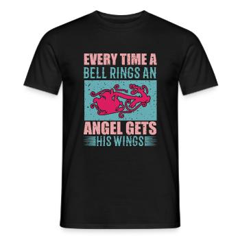 Every Time A Bell Rings An Angel Gets His Wings - Men's T-Shirt - black - Front - AI Model Male 178 light (178cm)