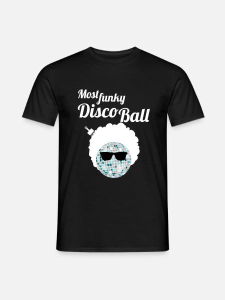 Funky Diskokugel Afro Brille Afrokamm Party Shirt - Männer T-Shirt - Schwarz