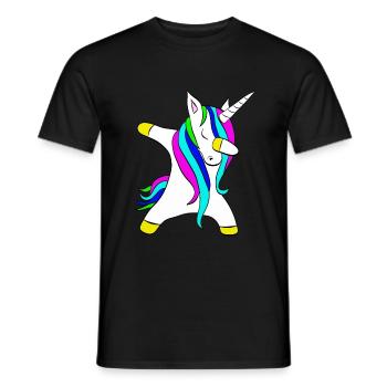 Dabbing unicorn Einhorn - Männer T-Shirt - Schwarz - Vorne - AI Model Male 178 light (178cm)