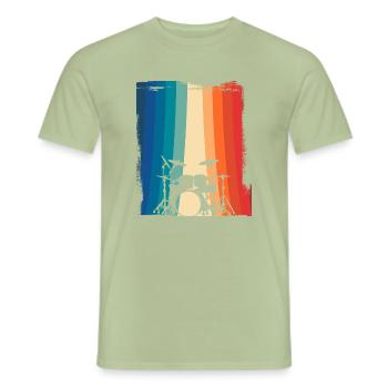Drummer drummer instrument gift retro band - Men's T-Shirt - sage - Front - AI Model Male 178 light (178cm)