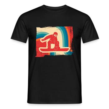 Snowboard cadeau de sport d'hiver snowboard retro - T-shirt homme - noir - Devant - AI Model Male 178 light (178cm)