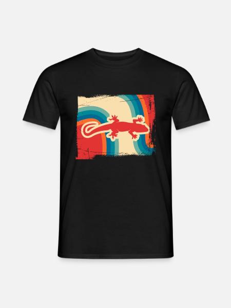 Gecko reptiles retro - Men's T-Shirt - black