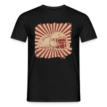 American football - Men's T-Shirt - black - Front - AI Model Male 178 light (178cm)
