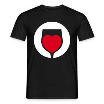 Wine Love Wine Glass Wine Drinker - Men's T-Shirt - black - Front - AI Model Male 178 light (178cm)