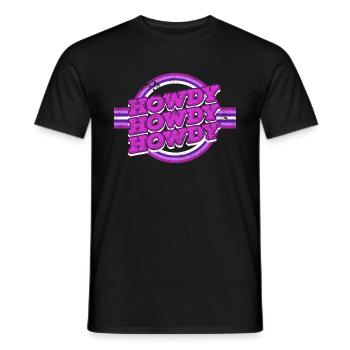 Howdy Howdy 60s Western Rodeo Texas - Männer T-Shirt - Schwarz - Vorne - AI Model Male 178 light (178cm)
