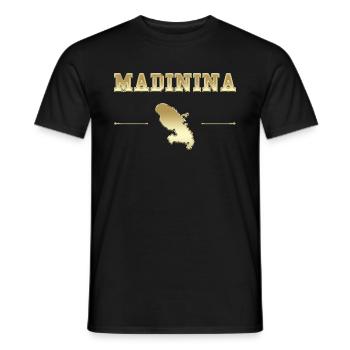 Madinina Gold Gift island of Martinique Beautiful Country - Men's T-Shirt - black - Front - AI Model Male 178 light (178cm)