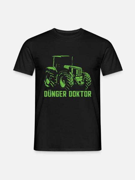 Dünger Traktor - Männer T-Shirt - Schwarz