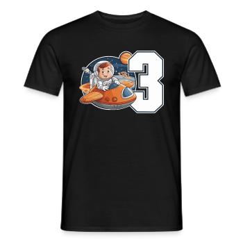 3rd Birrdday Astronaut Space Adventure for Boys - Männer T-Shirt - Schwarz - Vorne - AI Model Male 178 light (178cm)
