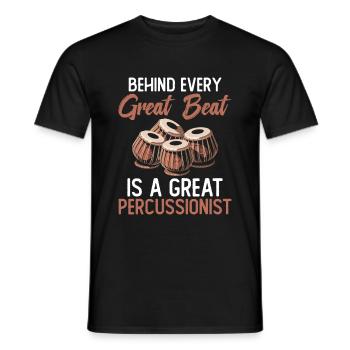Behind every great beat is a great - Men's T-Shirt - black - Front - AI Model Male 178 light (178cm)