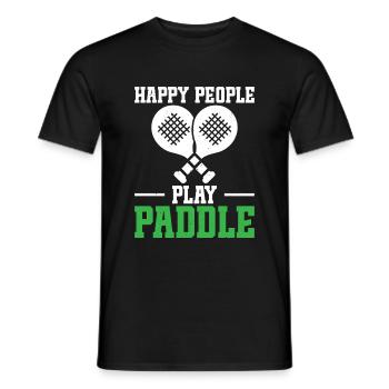 Des gens heureux qui jouent au paddle - T-shirt homme - noir - Devant - AI Model Male 178 light (178cm)