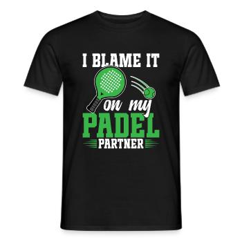 Je blâme mon partenaire de padel - T-shirt homme - noir - Devant - AI Model Male 178 light (178cm)