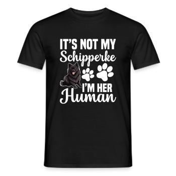 Ce n’est pas mon Schipperke, je suis sa personne - T-shirt homme - noir - Devant - AI Model Male 178 light (178cm)