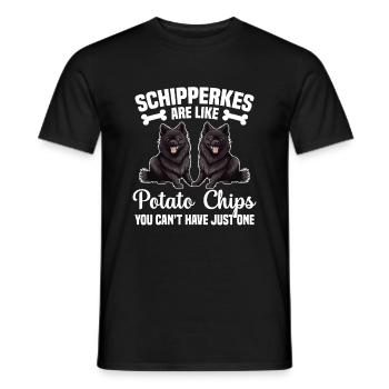 Schipperkes Sind Wie Kartoffelchips, Die Sie - Männer T-Shirt - Schwarz - Vorne - AI Model Male 178 light (178cm)