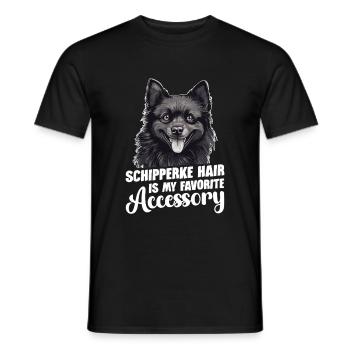 Schipperke Hair est mon accessoire préféré - T-shirt homme - noir - Devant - AI Model Male 178 light (178cm)