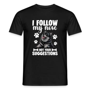 I follow my nose, not your suggestions - Men's T-Shirt - black - Front - AI Model Male 178 light (178cm)