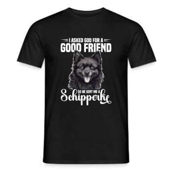 Ich Bat Gott Um Einen Gott Freund, Also Sandte Er - Männer T-Shirt - Schwarz - Vorne - AI Model Male 178 light (178cm)