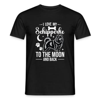 Ich Liebe Meinen Schipperke Zum Mond Und Backi - Männer T-Shirt - Schwarz - Vorne - AI Model Male 178 light (178cm)