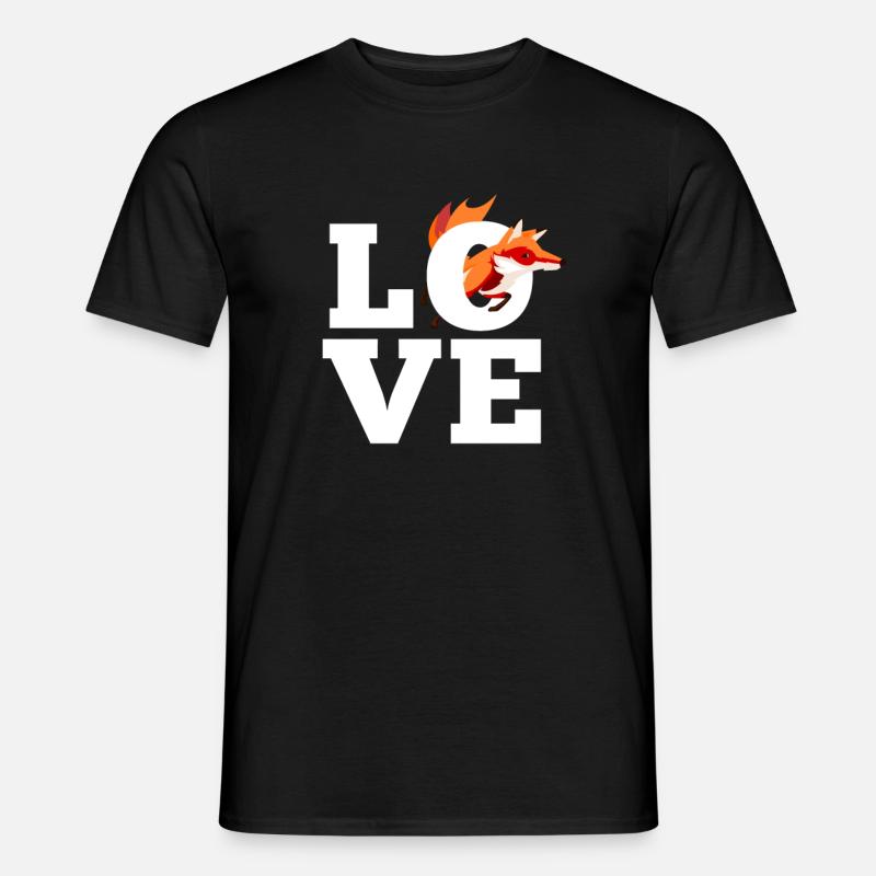 Fuchs Love Fox - Männer T-Shirt - Schwarz