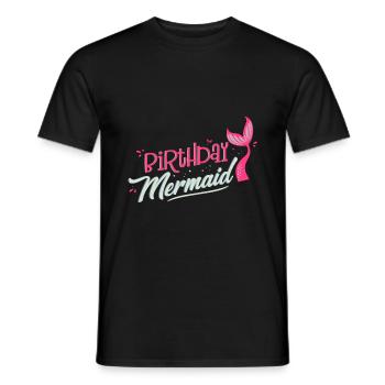 Cadeau de fête d'anniversaire sirène - T-shirt homme - noir - Devant - AI Model Male 178 light (178cm)