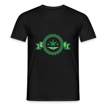 Marihuana Cannabis Gras Hanf Shirt Geschenk - Männer T-Shirt - Schwarz - Vorne - AI Model Male 178 light (178cm)