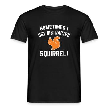 Squirrel Tshirt Gift Animal Friends Funny - Men's T-Shirt - black - Front - AI Model Male 178 light (178cm)