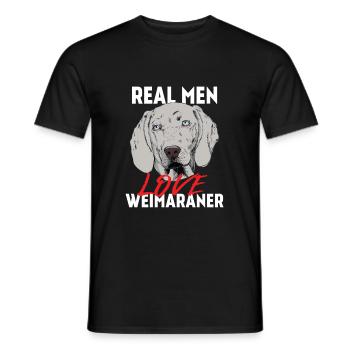 Chiens - Les vrais hommes aiment le weimaraner - T-shirt homme - noir - Devant - AI Model Male 178 light (178cm)