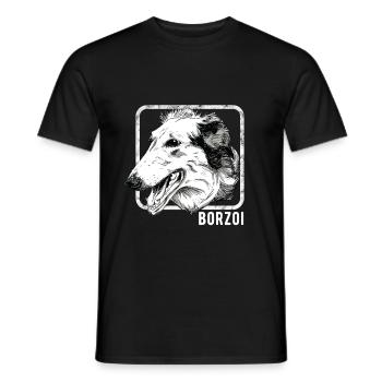 Hunde - Barsoi - Männer T-Shirt - Schwarz - Vorne - AI Model Male 178 light (178cm)