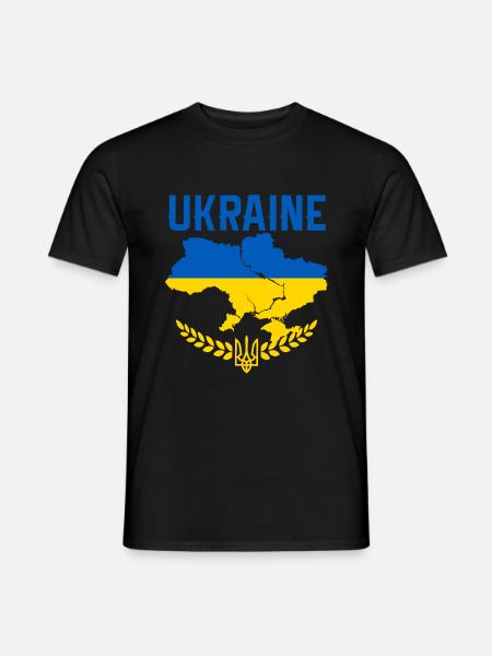 Ukraine | Flagge | Land - Männer T-Shirt - Schwarz