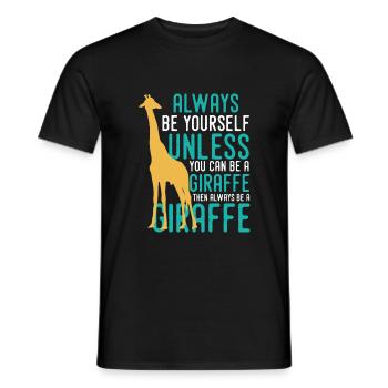 Giraffe | Giraffes | safari - Men's T-Shirt - black - Front - AI Model Male 178 light (178cm)