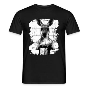 Prison kangaroo marsupial funny - Men's T-Shirt - black - Front - AI Model Male 178 light (178cm)