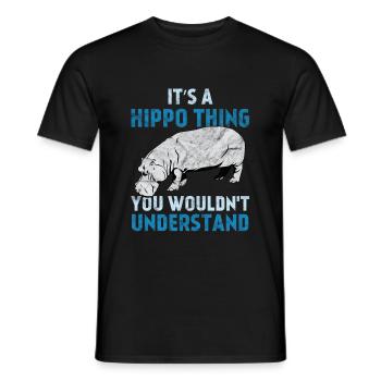 Es ist eine Nilpferd Sache | Hippo - Männer T-Shirt - Schwarz - Vorne - AI Model Male 178 light (178cm)