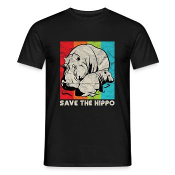 Protégez les hippopotames | hippopotame - T-shirt homme - noir - Devant - AI Model Male 178 light (178cm)